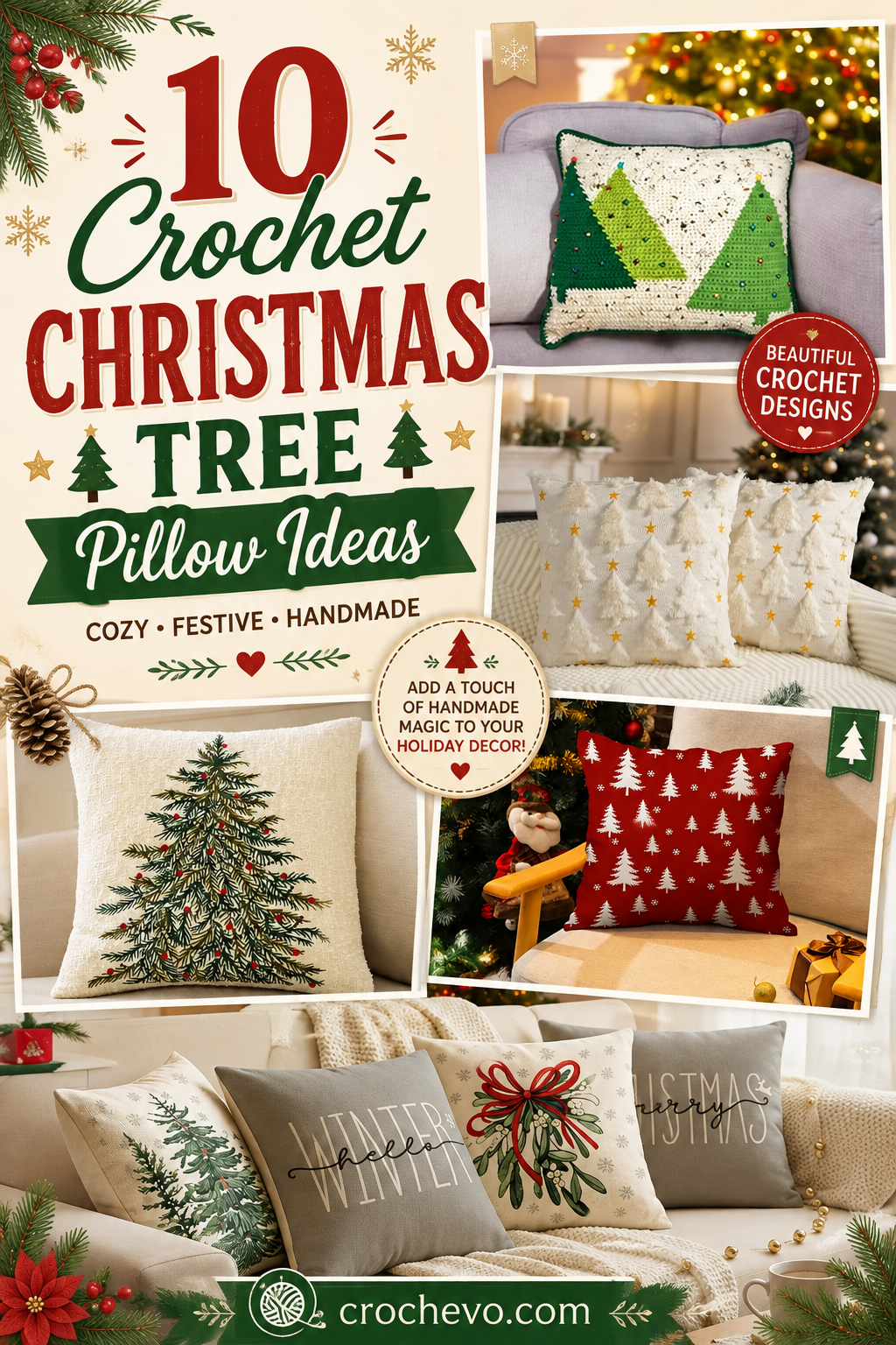 Crochet Christmas Tree Pillow Ideas
