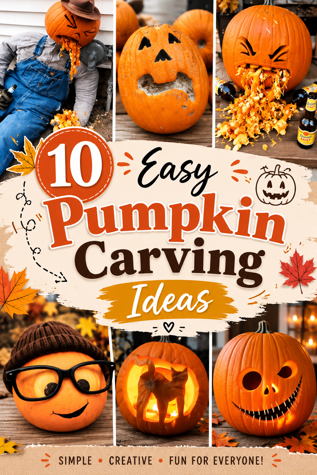 10 Easy Pumpkin Carving Ideas