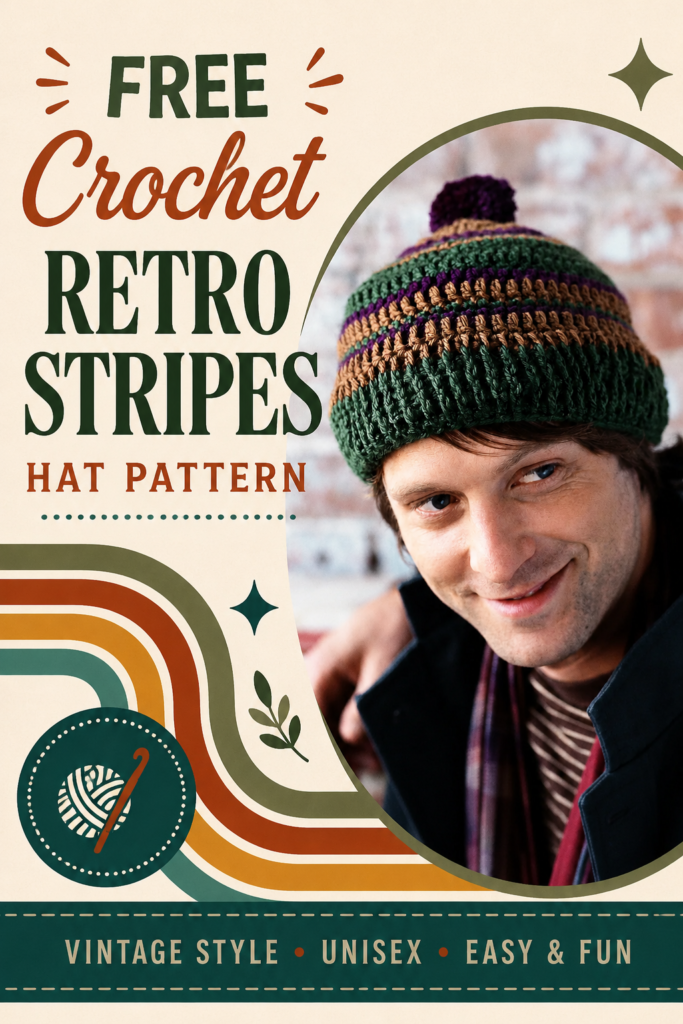 Crochet Retro Stripes Hat Pattern