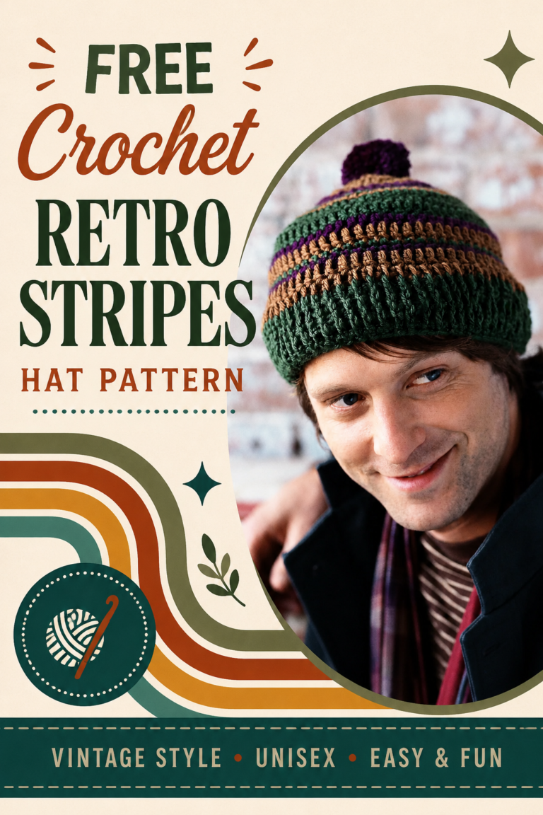 Crochet Retro Stripes Hat Pattern