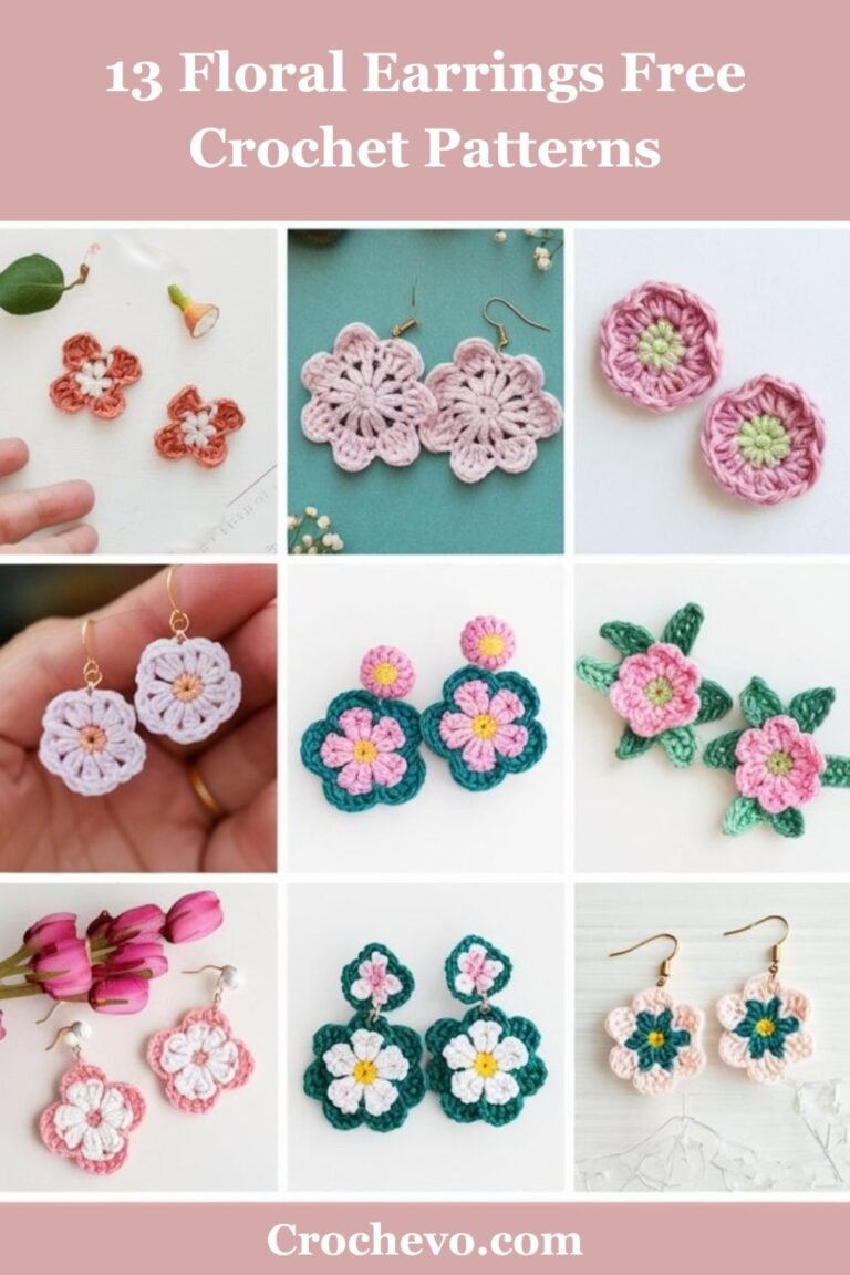 13 Free Crochet Flower Earrings Patterns