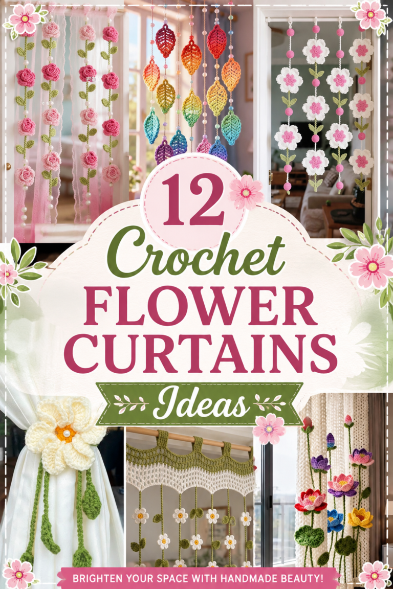 12 Crochet Flower Curtains Ideas