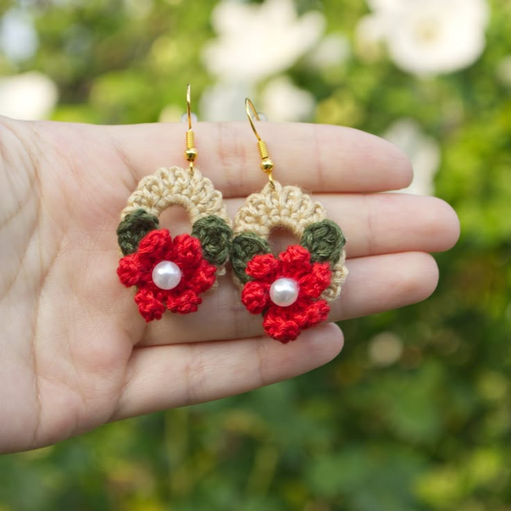 Crochet Flower Earrings