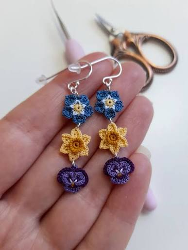 Crochet Flower Earrings