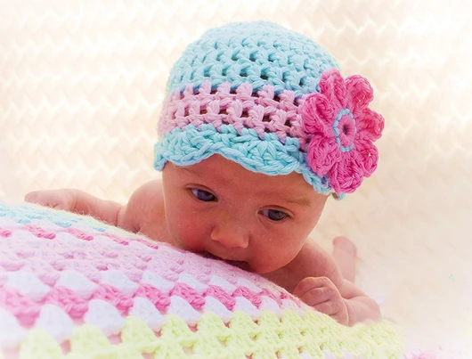 Crochet straw hat