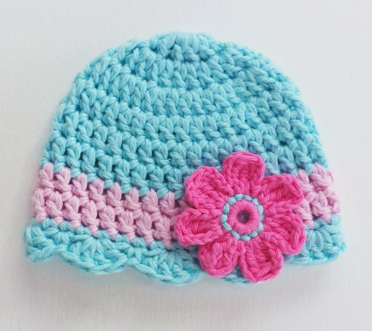 Crochet straw hat