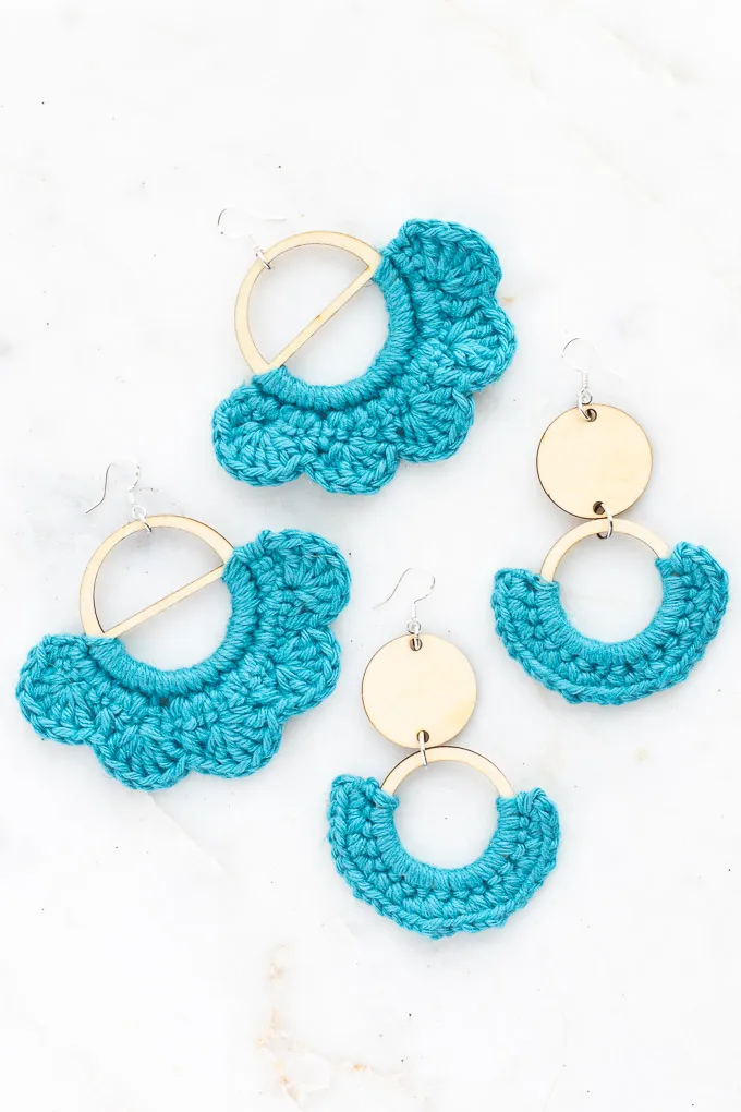 Crochet Flower Earrings Free Pattern