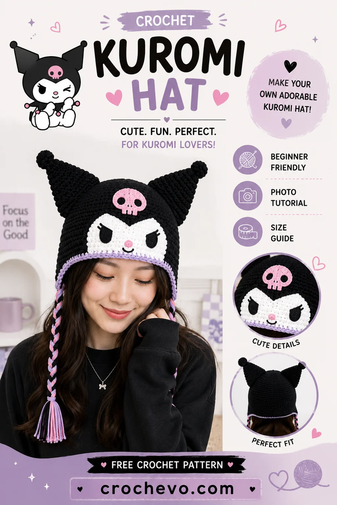 Crochet Kuromi Hat