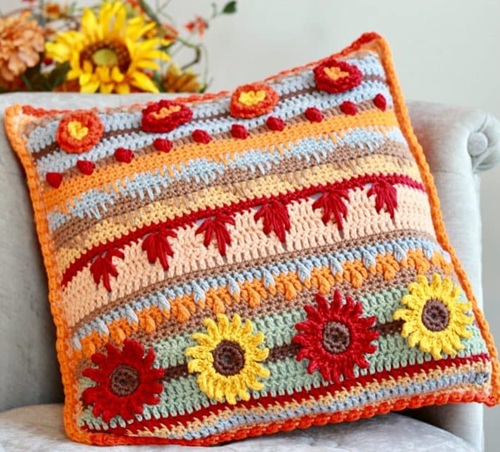 Crochet Fall Pillow Free Patterns