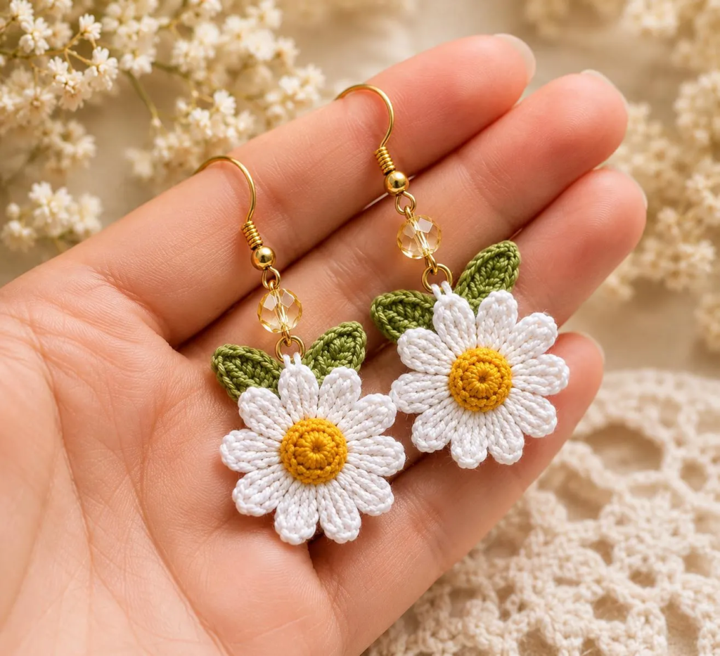 Crochet Flower Earrings