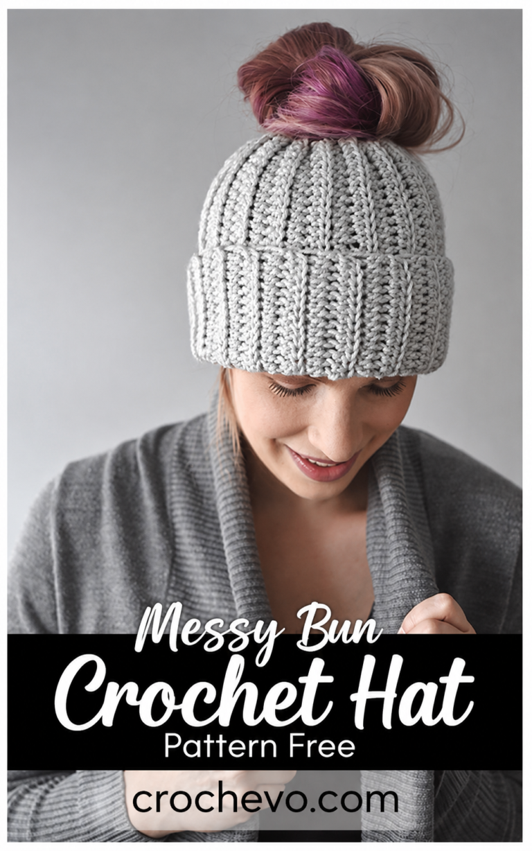 Messy Bun Crochet Hat