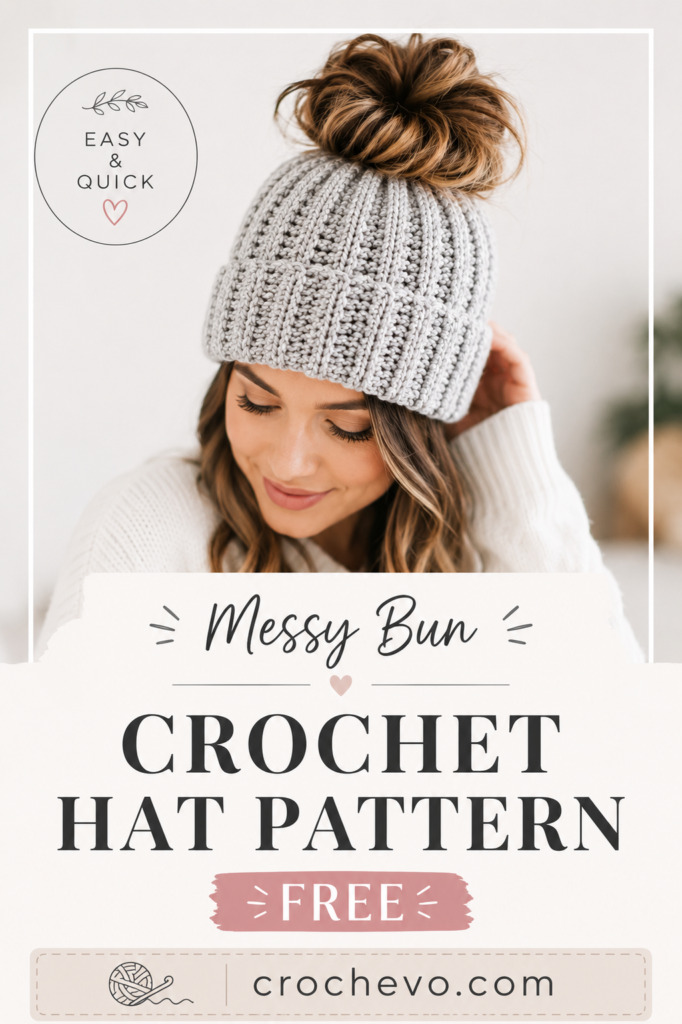 Messy Bun Crochet Hat