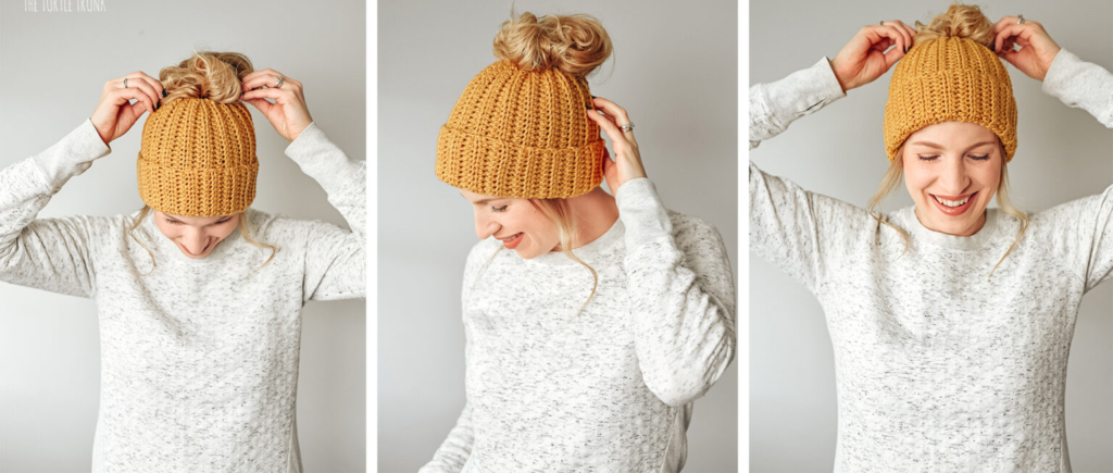 Messy Bun Crochet Hat