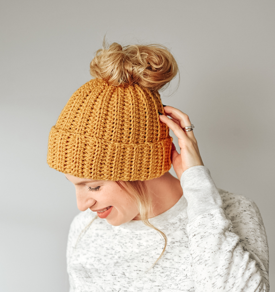Messy Bun Crochet Hat