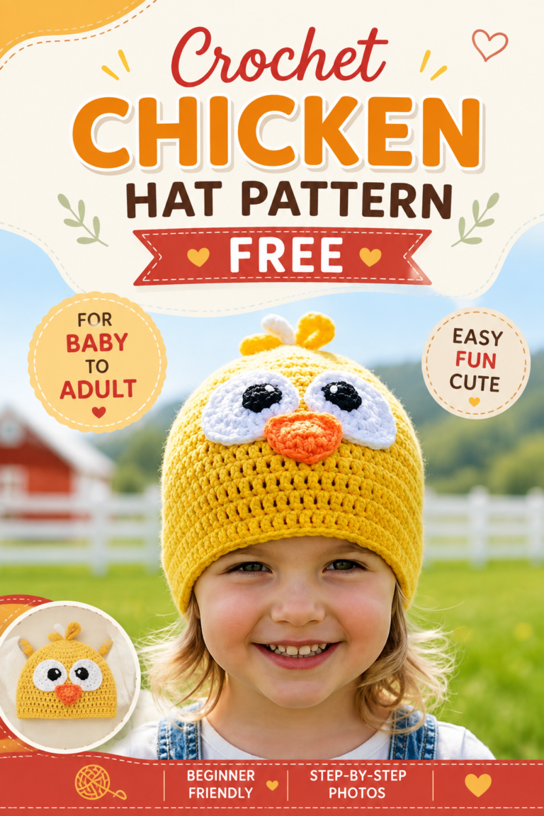 Crochet Chicken Hat Pattern Free
