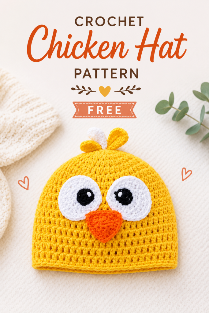 Crochet Chicken Hat Pattern Free