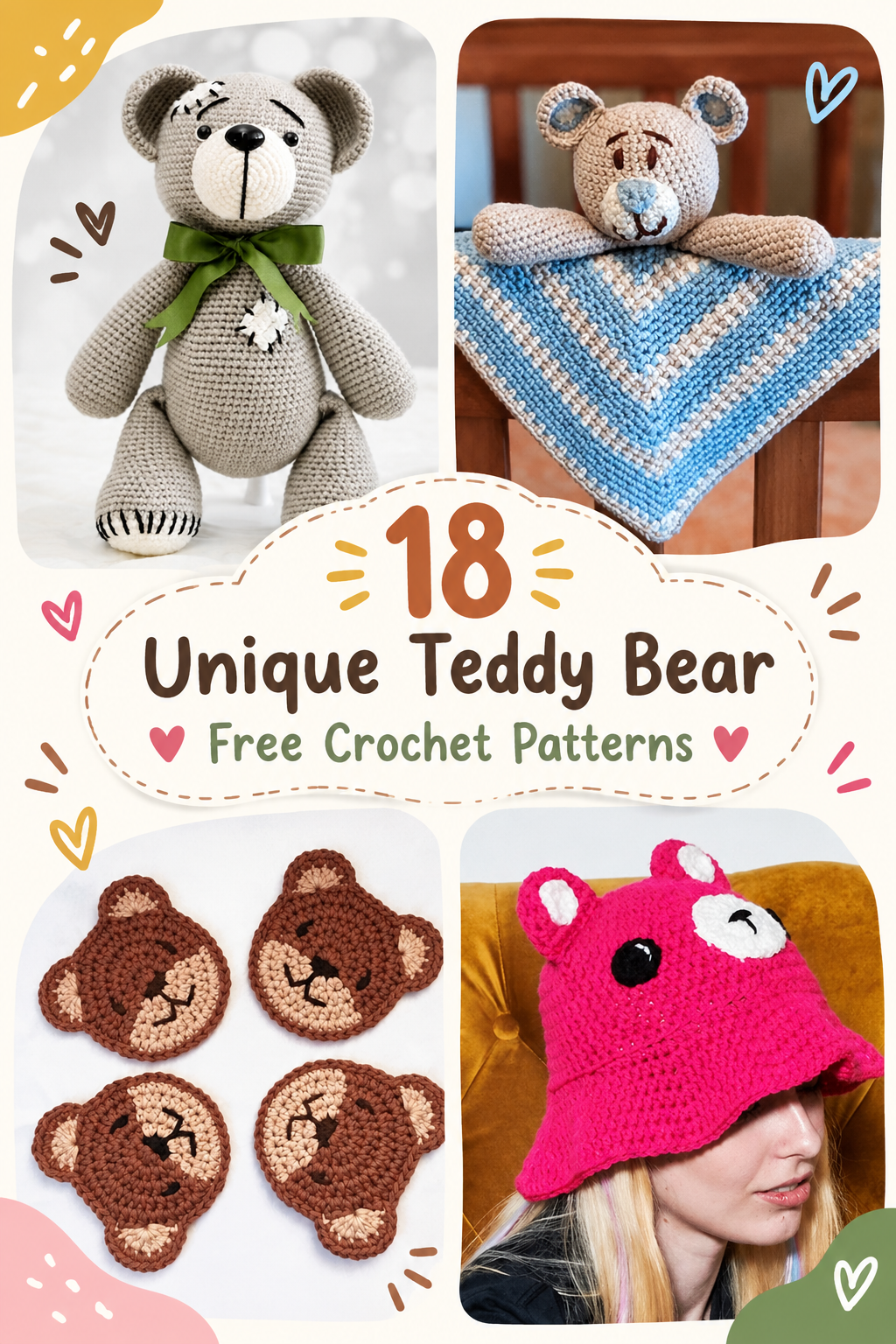 18 Unique Teddy Bear Free Crochet Patterns