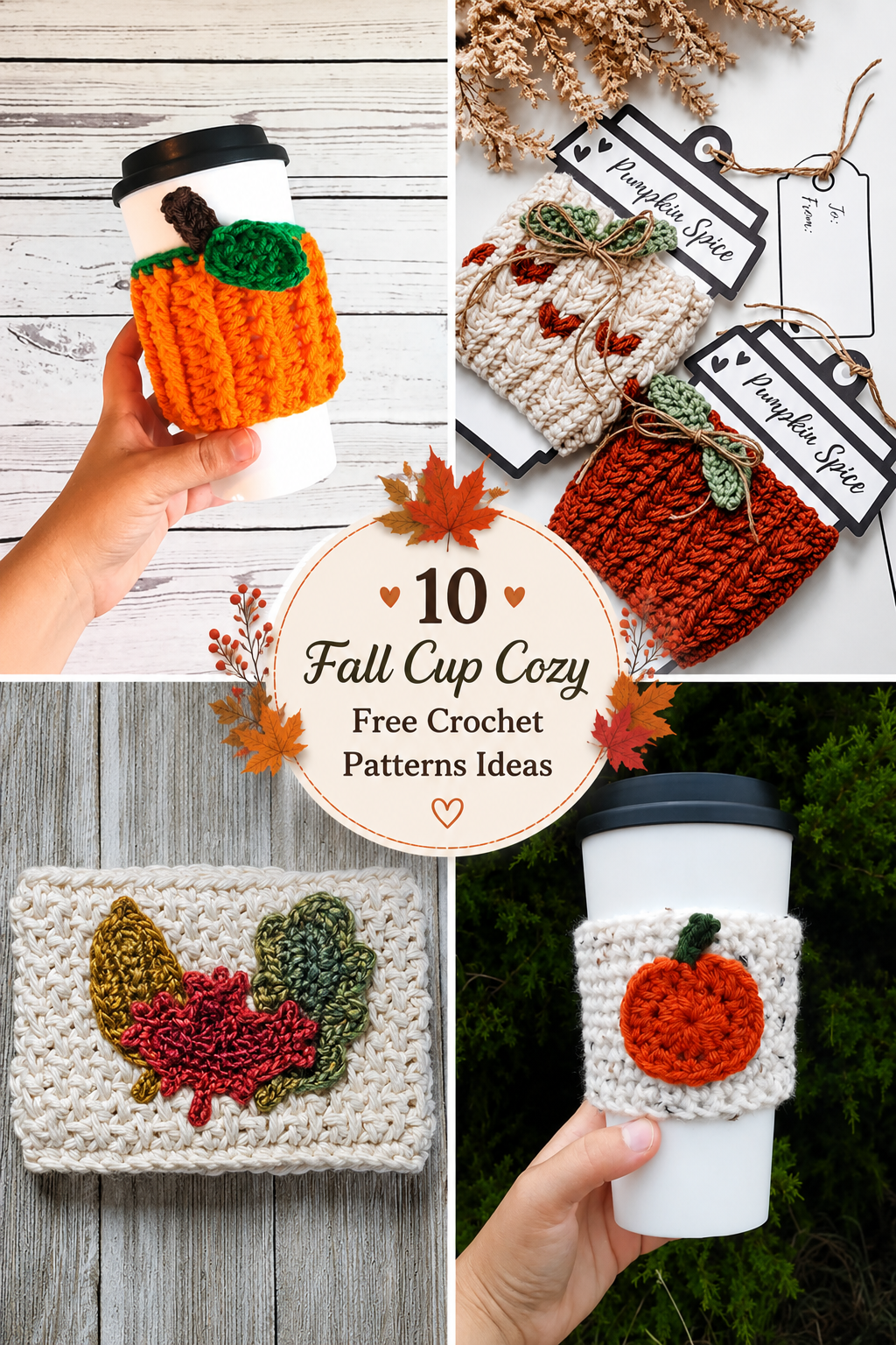Fall Cup Cozy Free Crochet Patterns Ideas