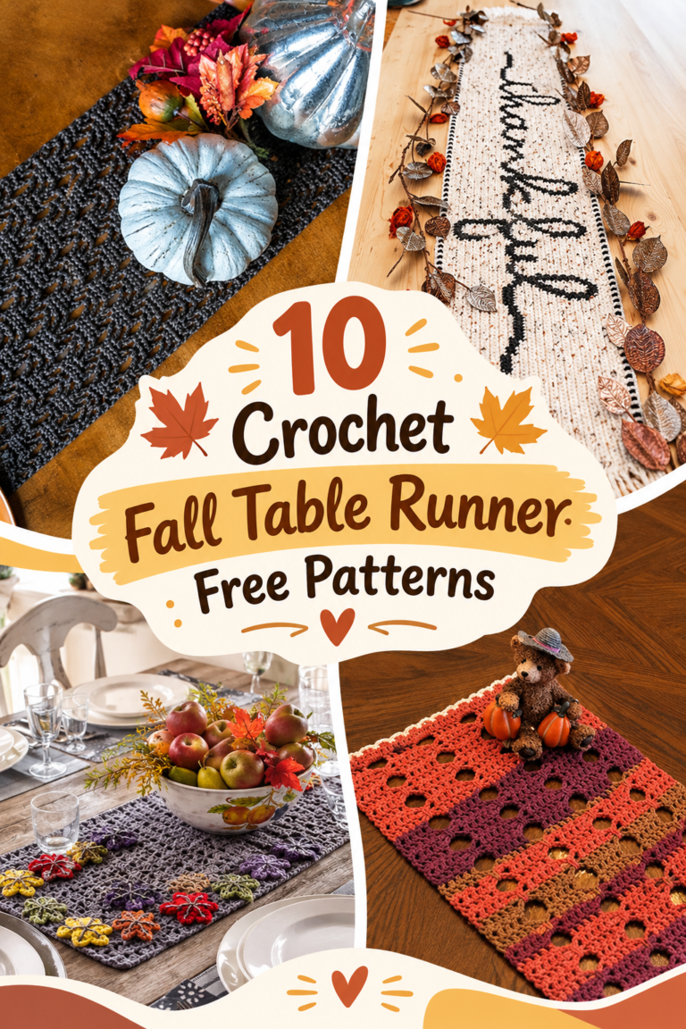 10 Crochet Fall Table Runner Free Patterns
