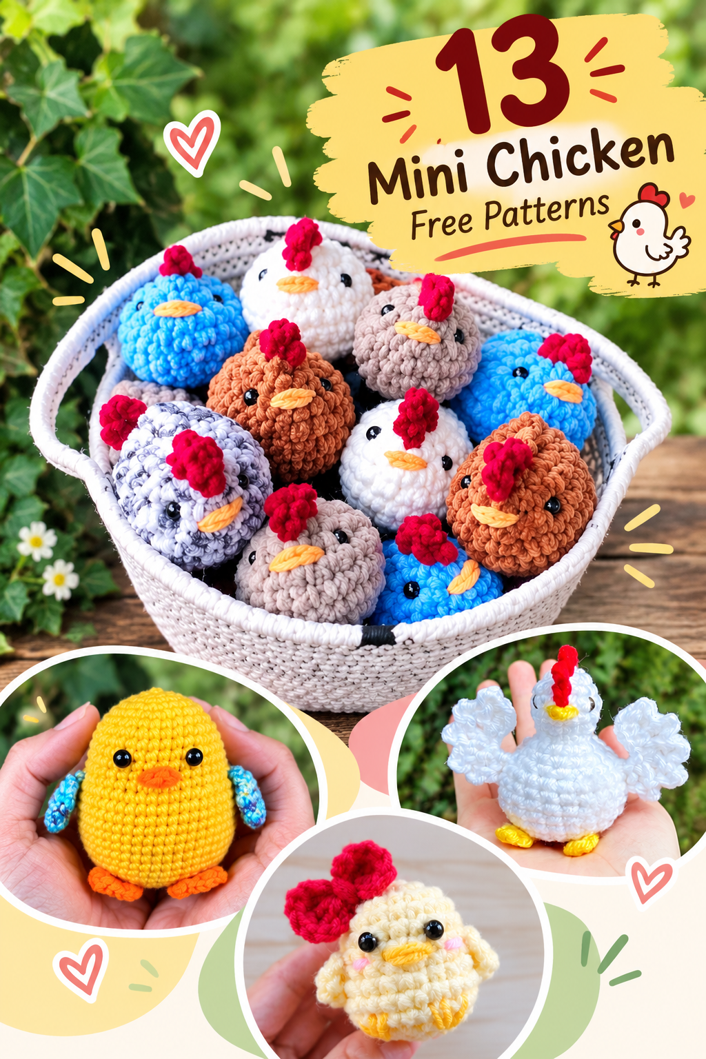 13 Crochet Mini Chicken Free Patterns