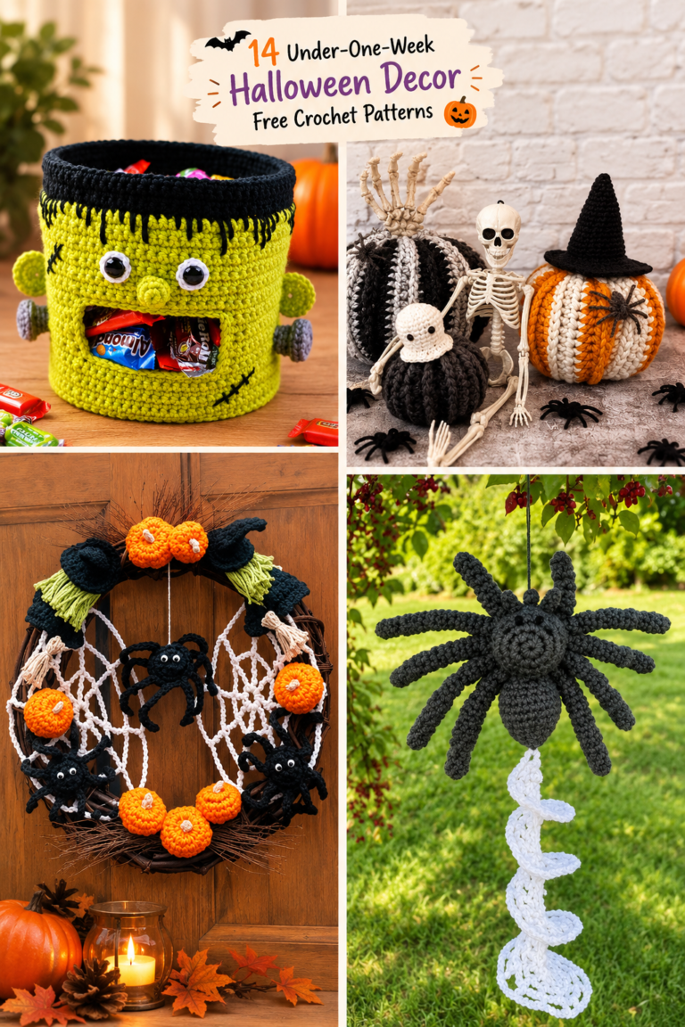 14 Under-One-Week Halloween Decor Free Crochet Patterns
