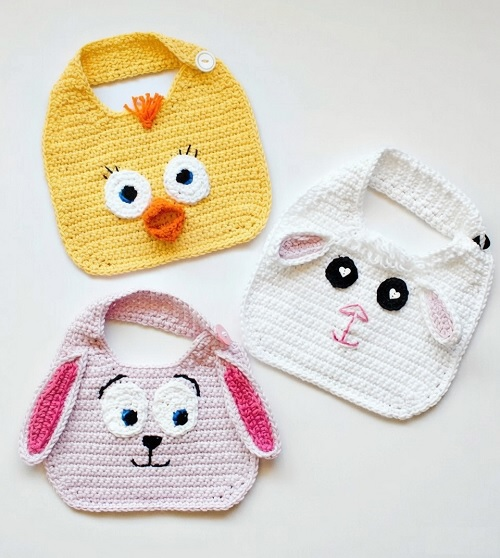 Animal Crochet Baby Bibs