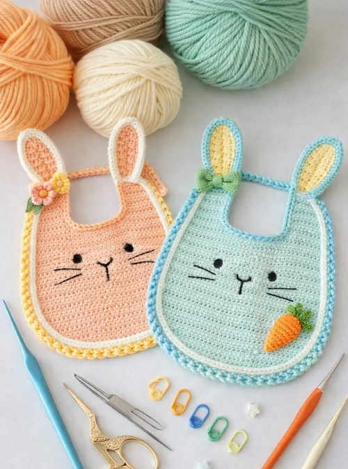Animal Crochet Baby Bibs