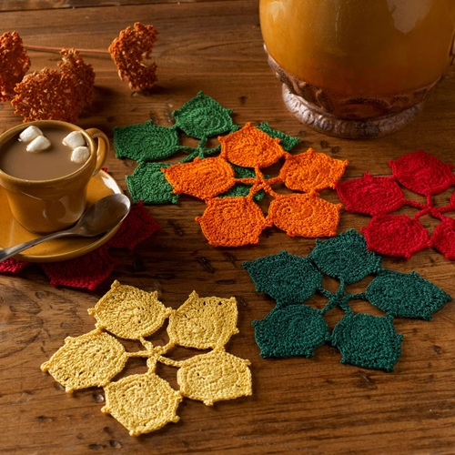 17 Fall Coasters Free Crochet Patterns
