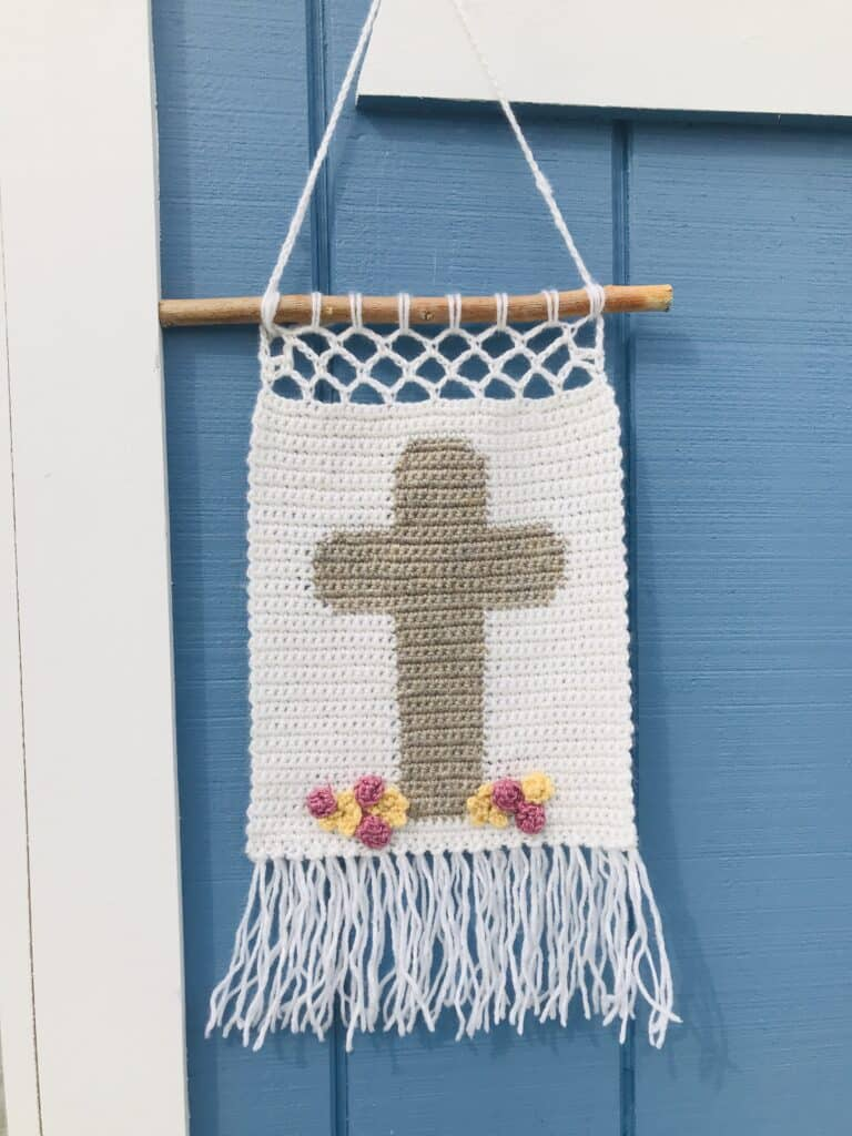 Crochet Easter Cross Wall Hanging – FREE Pattern