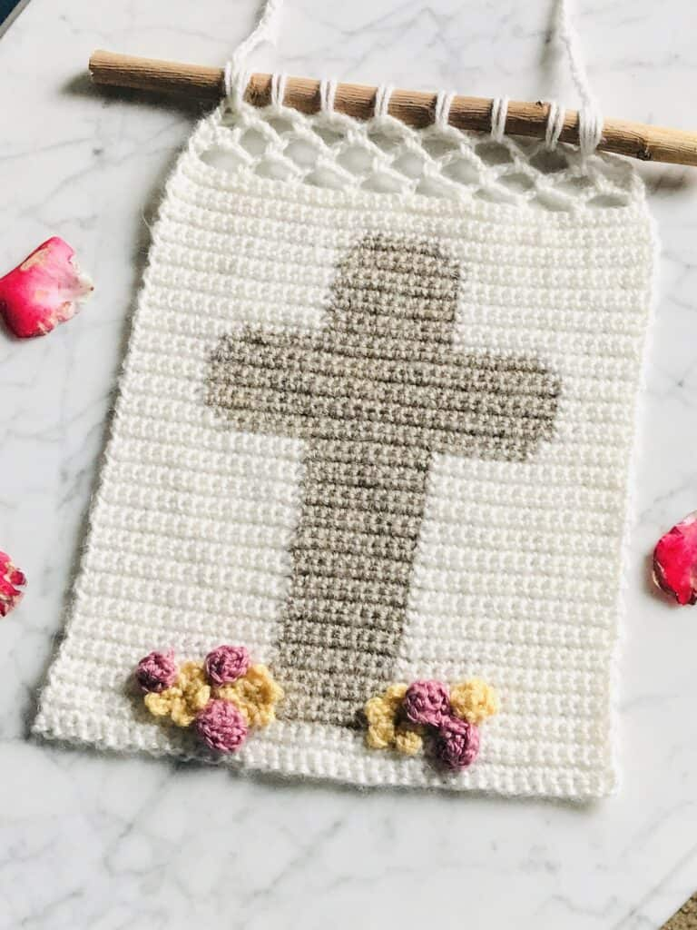 Crochet Easter Cross Wall Hanging – FREE Pattern