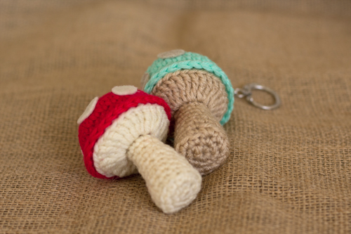 Mini Crochet Mushroom Keychain Pattern With Free Tutorial