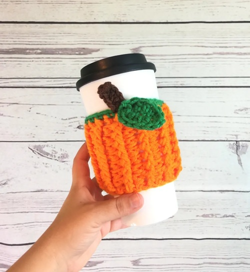 Fall Cup Cozy Free Crochet Patterns Ideas