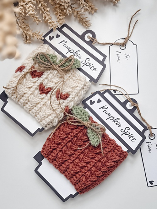 Fall Cup Cozy Free Crochet Patterns Ideas