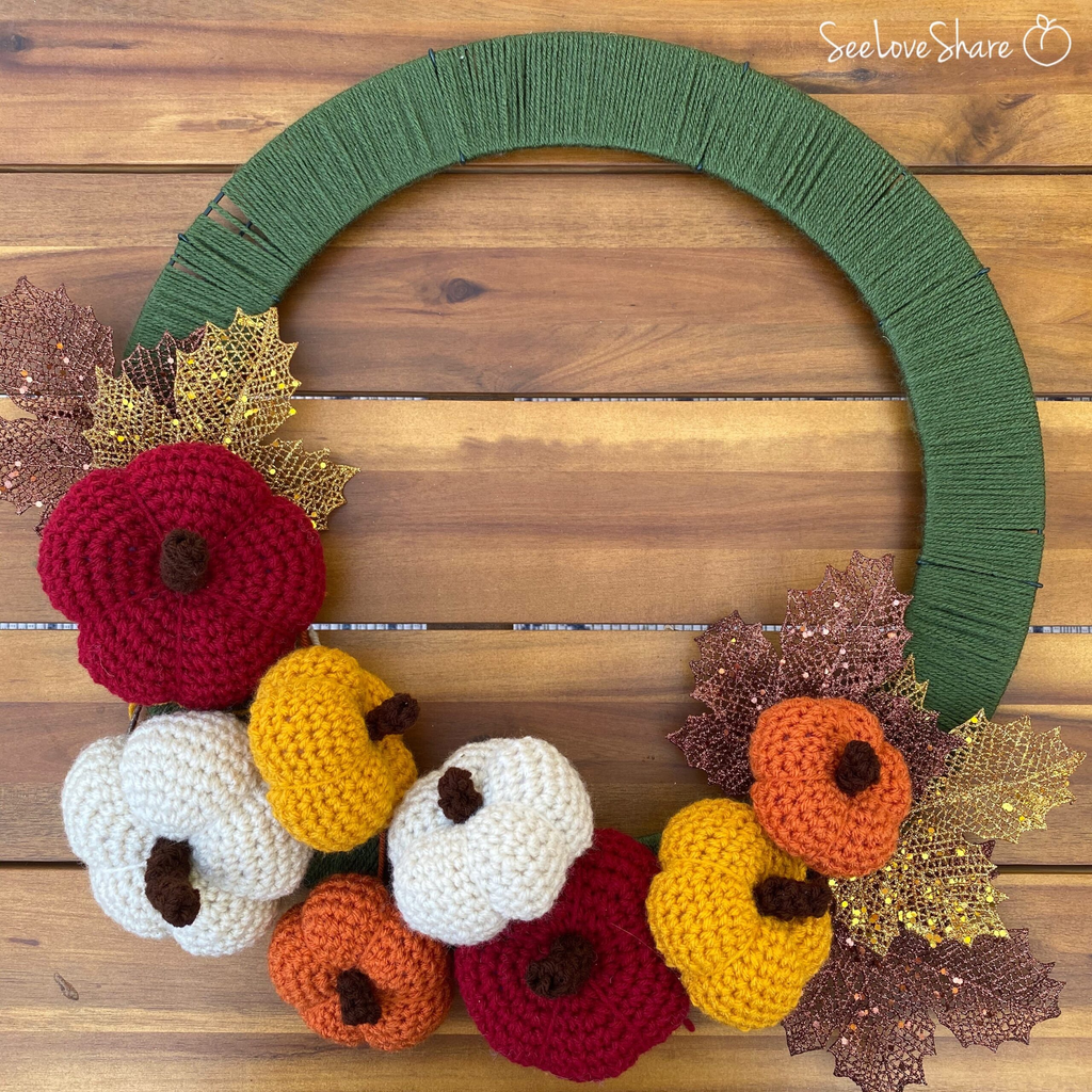 crochet pumpkin wreaths