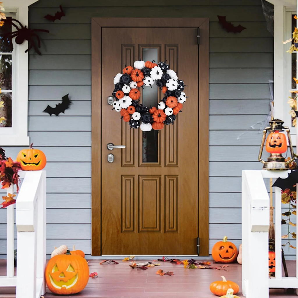 crochet pumpkin wreaths