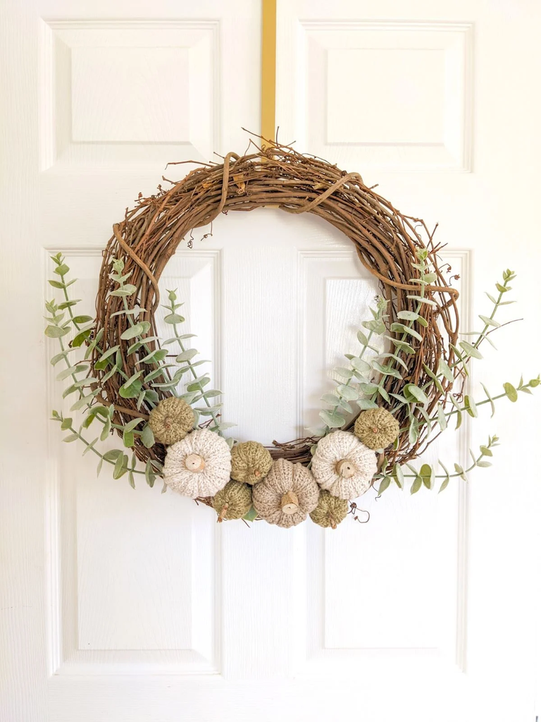 crochet pumpkin wreaths